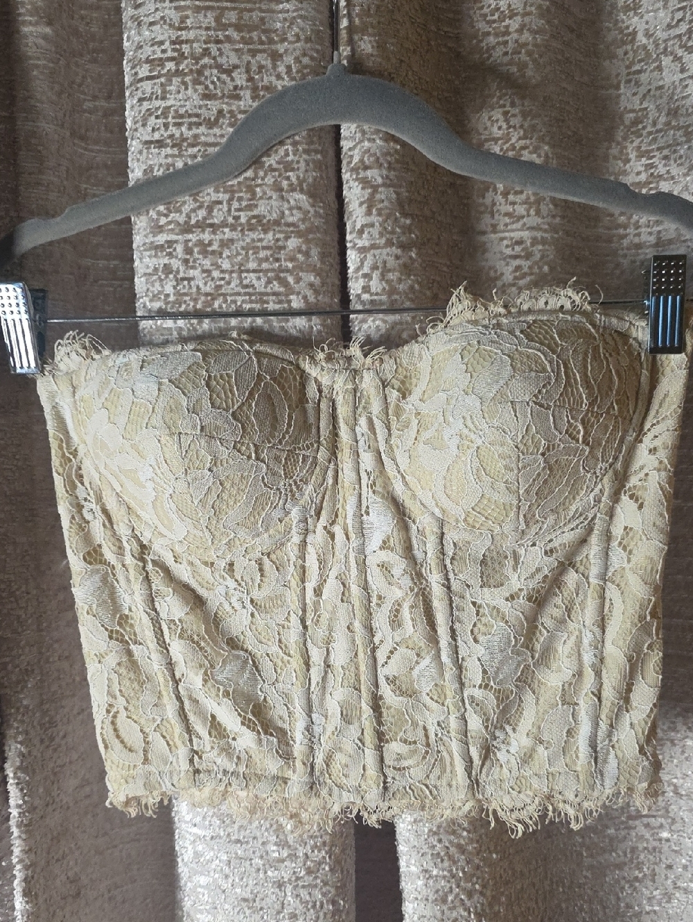 GENERATION LOVE E NYA CHANTILLY LACE BUSTIER Small Light Tan